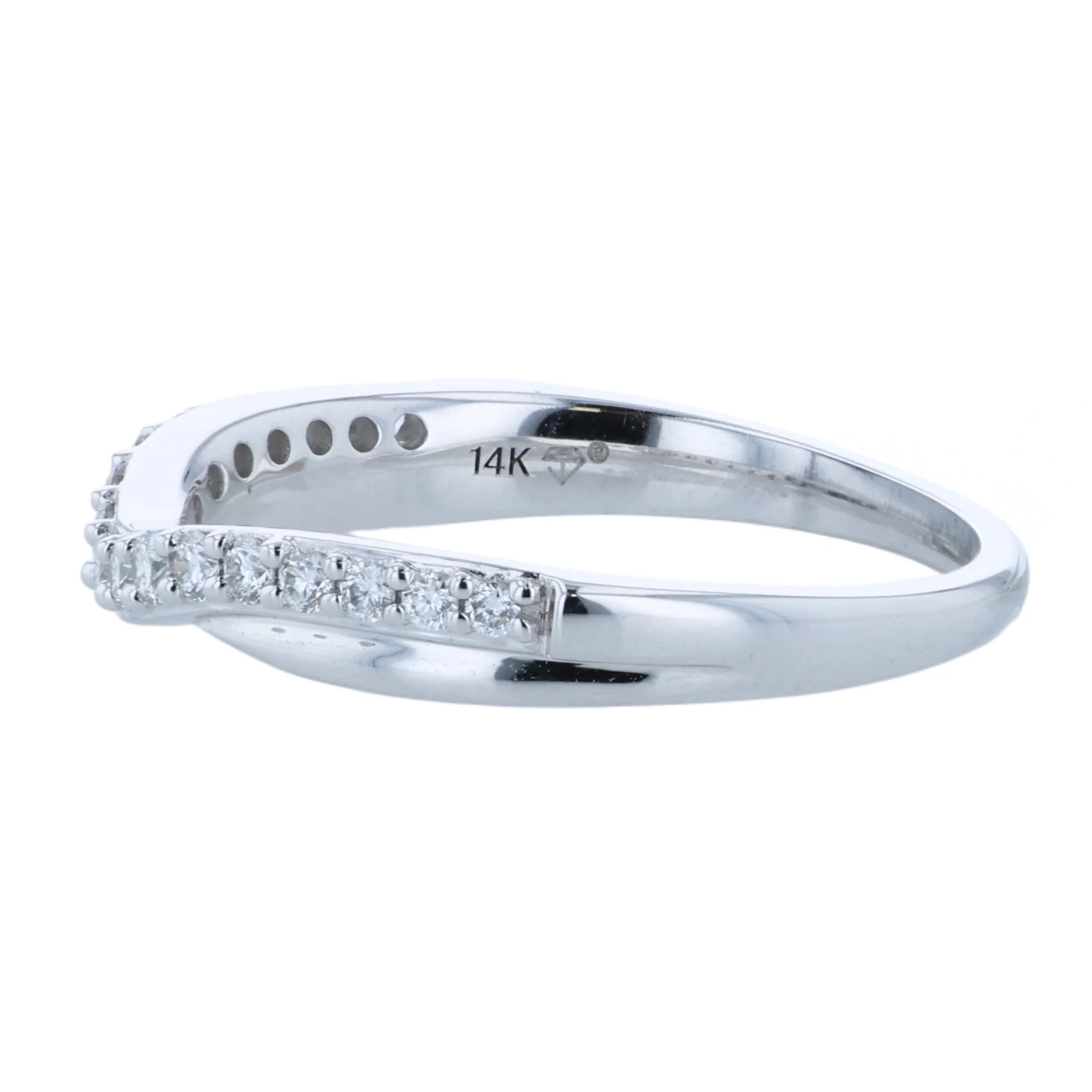 14K 0.23 CTW Diamond Curved Wedding Band - Image 3