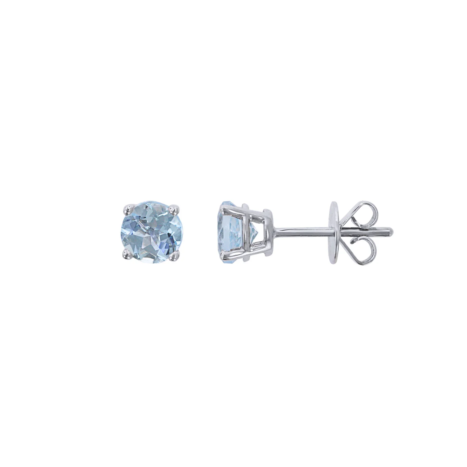 14K Aquamarine Stud Earrings - 0.45ctw - Image 2