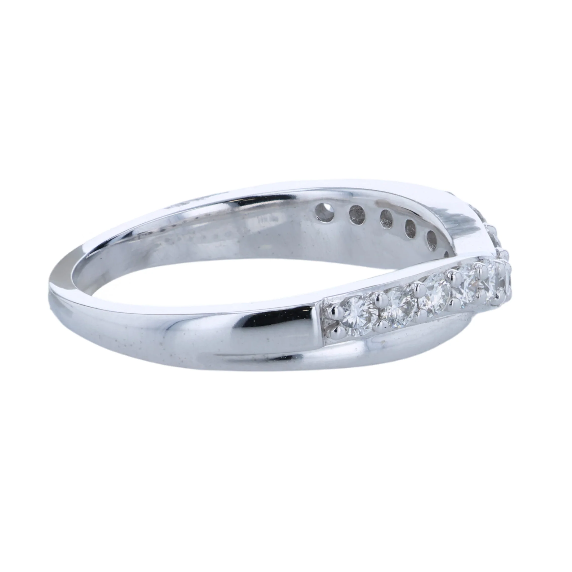 14K 0.46 CTW Diamond Curved Wedding Band - Image 3