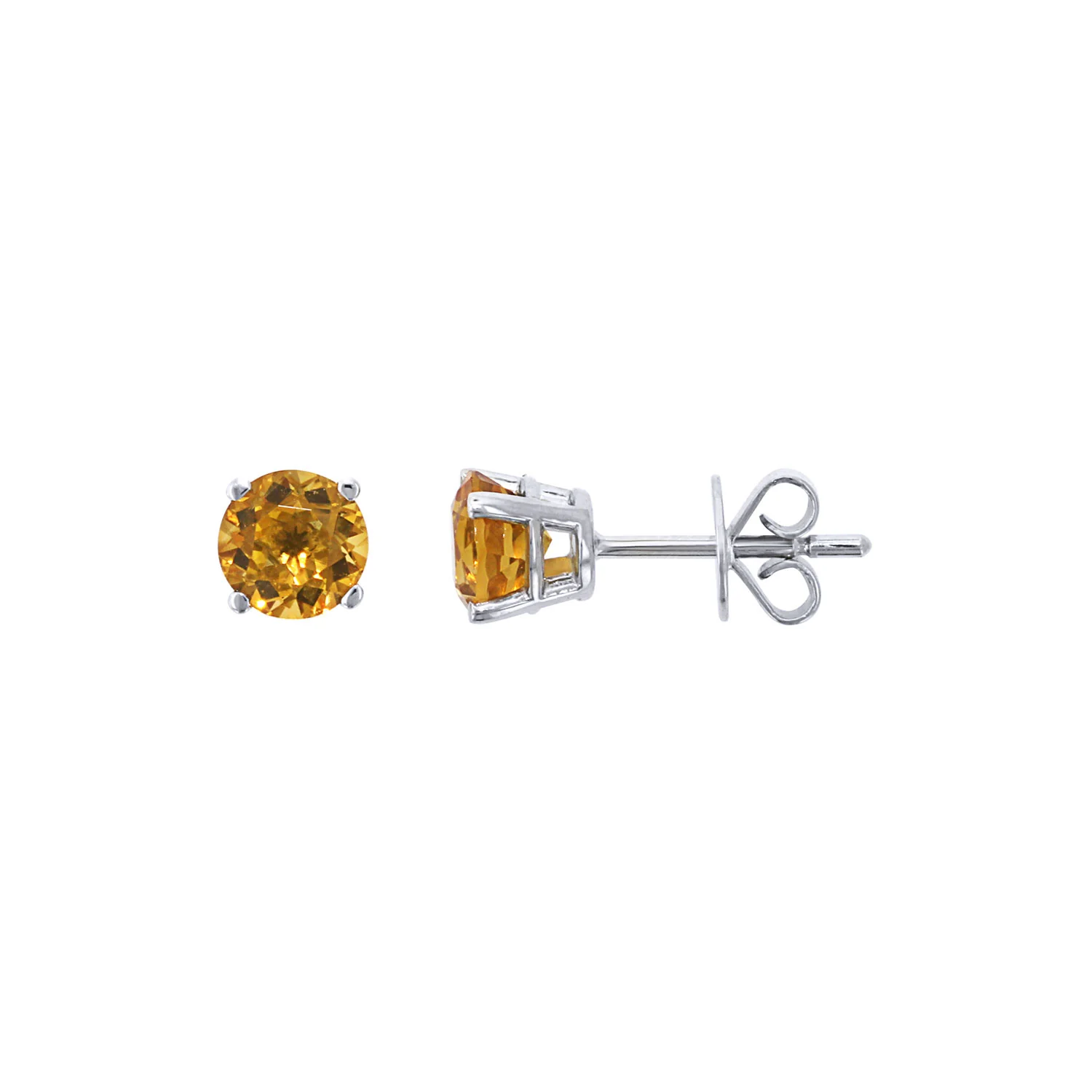 14K 0.50 CTW Citrine Solitaire Stud Earrings - Image 2
