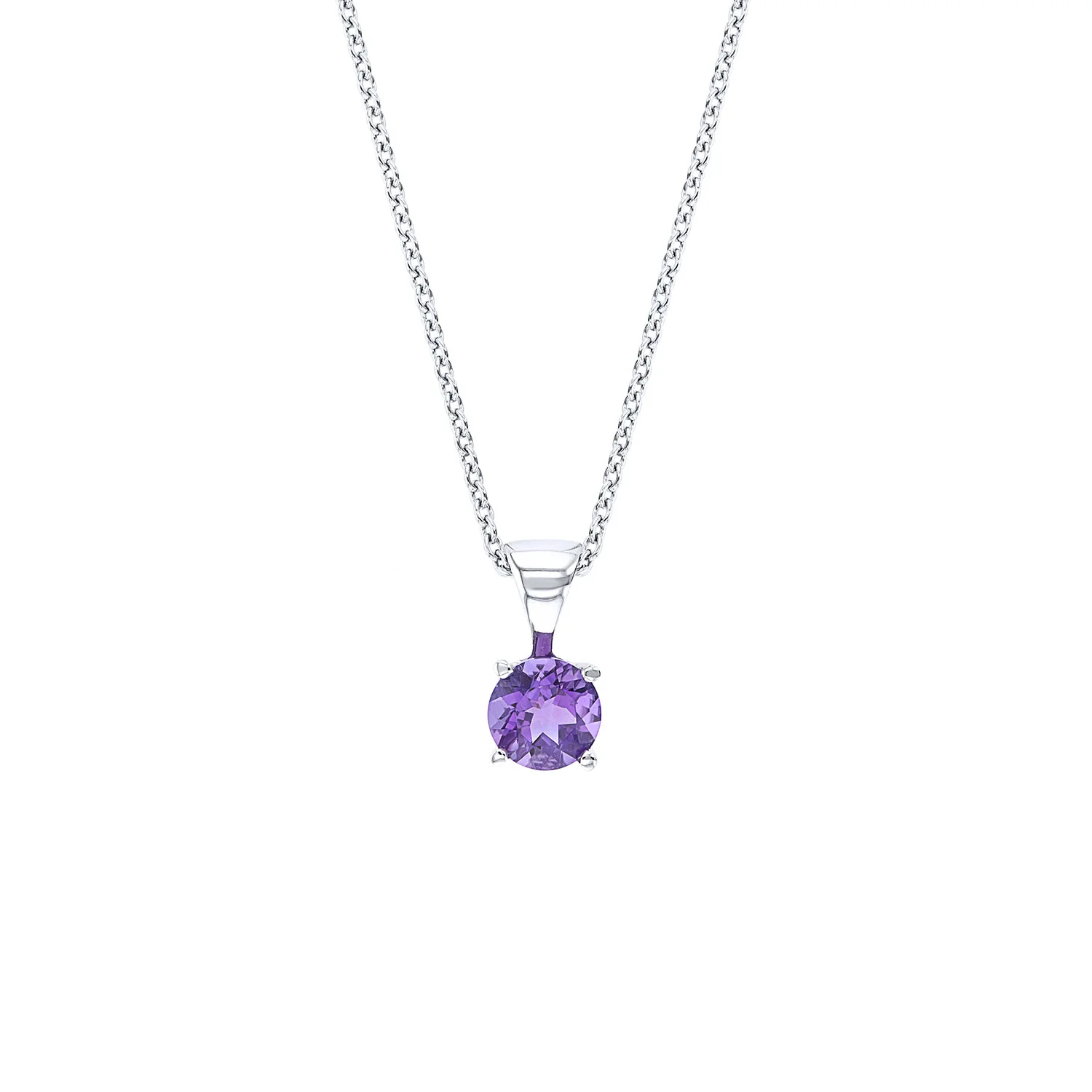 14K 0.55ct Amethyst Solitaire Pendant
