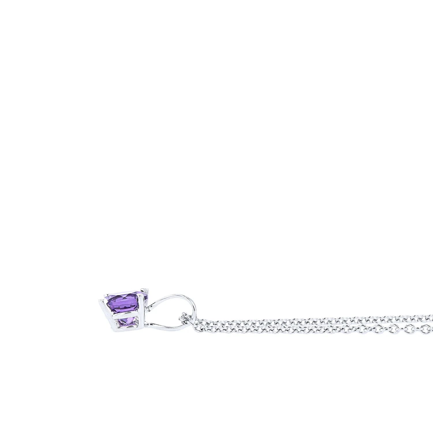 14K 0.55ct Amethyst Solitaire Pendant - Image 2