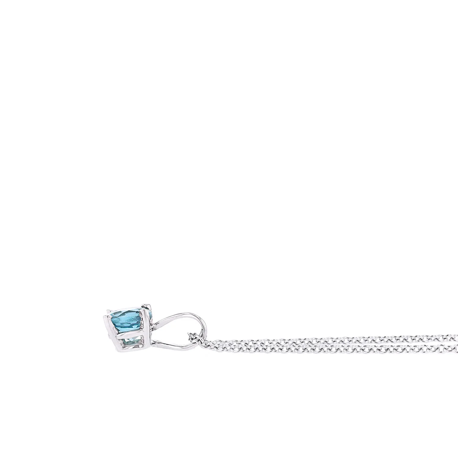 14K Aquamarine Solitaire Pendant - 0.63ct - Image 2