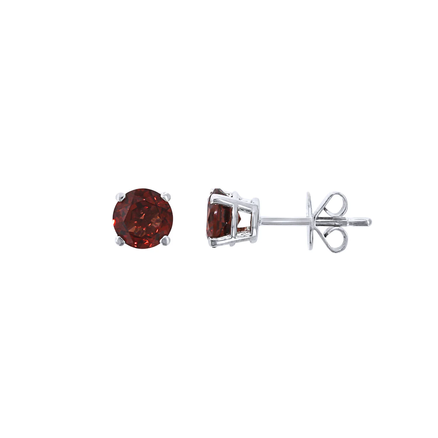 14K 0.64 CTW Garnet Solitaire Stud Earrings - Image 2