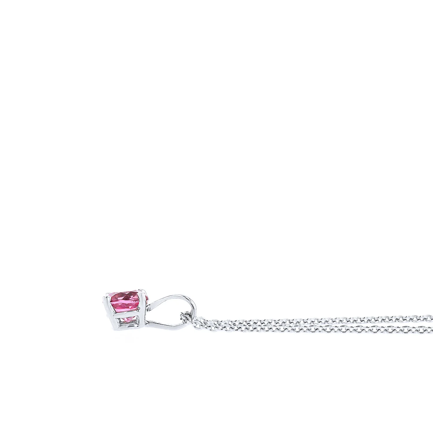 14K 0.70ct Pink Tourmaline Solitaire Pendant - Image 2