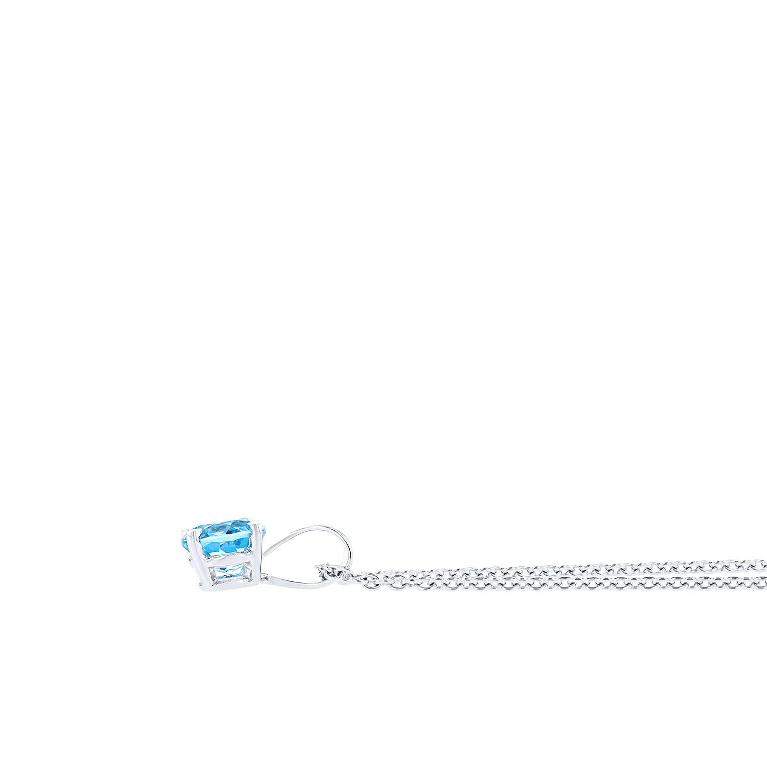14K 0.75ct Blue Topaz Solitaire Pendant - Image 2