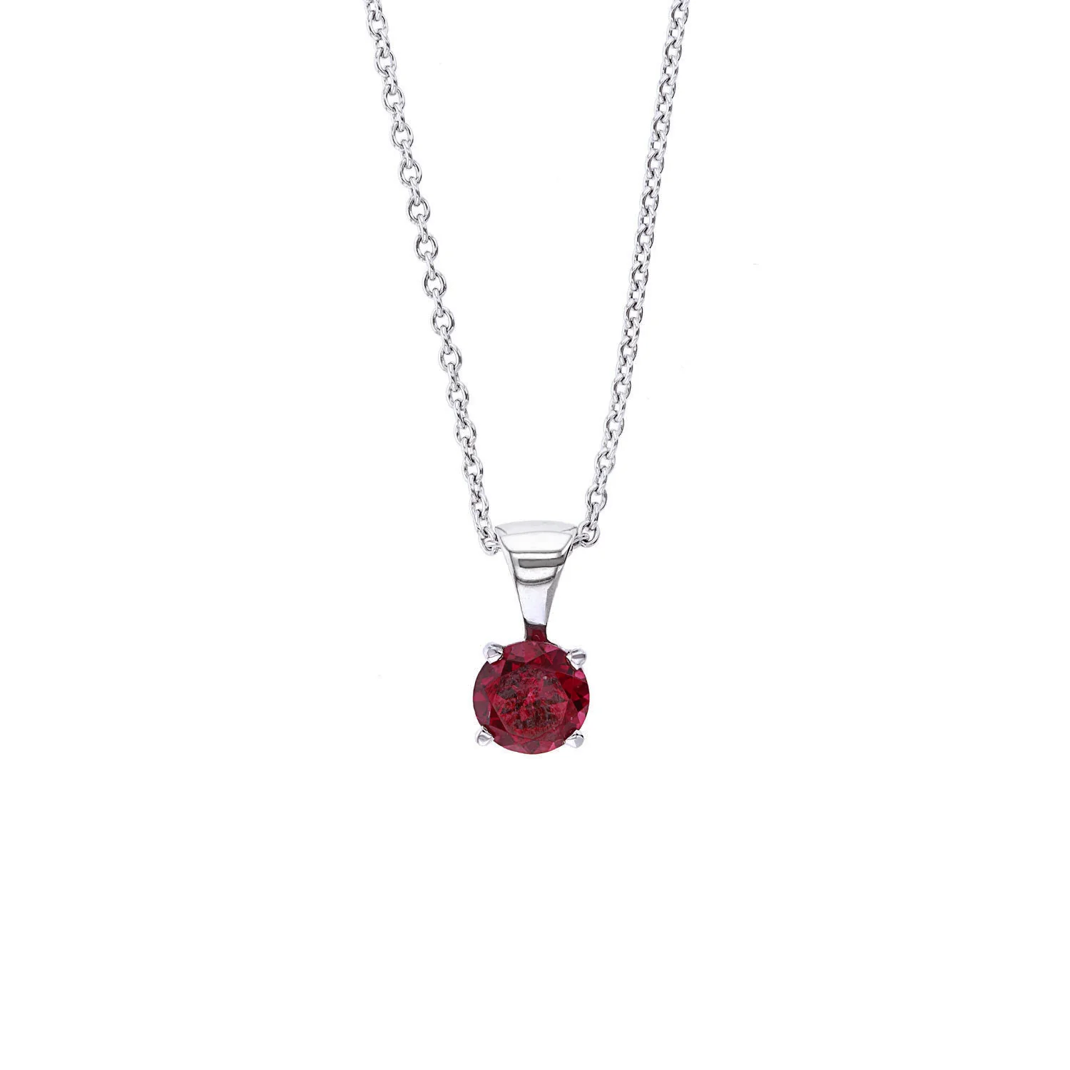 14K 0.80ct Garnet Solitaire Pendant