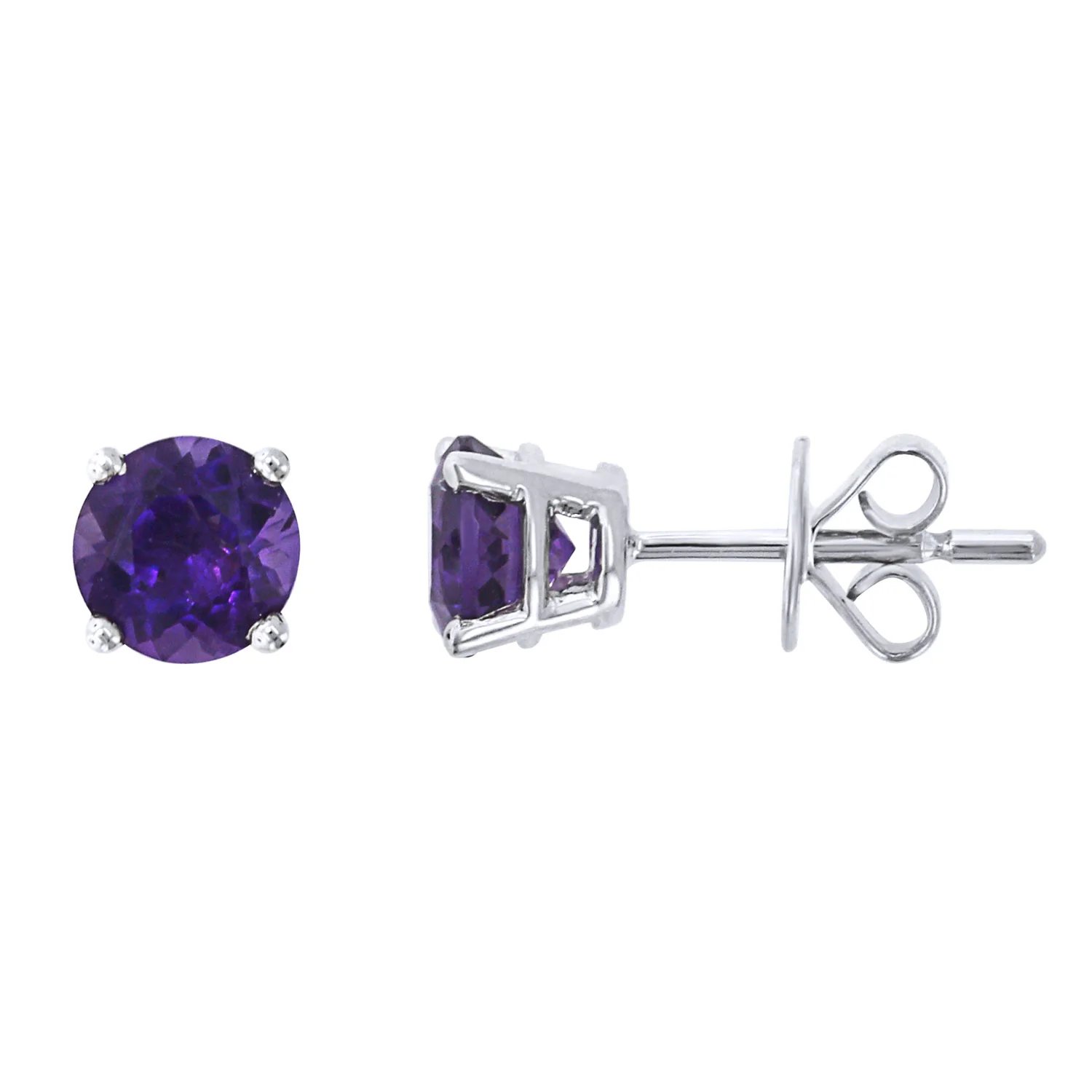 14K Amethyst Stud Earrings - 0.86ctw - Image 2