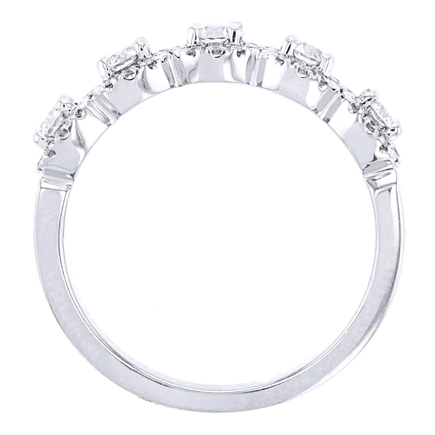 14K 0.89 CTW Diamond Halo Five Stone Ring - Image 3