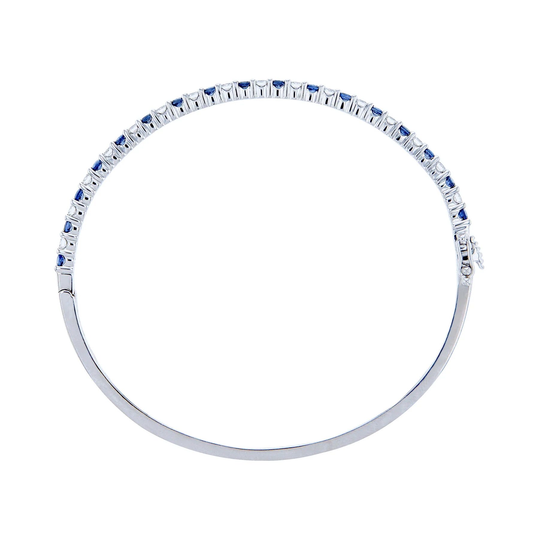 14K Sapphire and Diamond Bangle Bracelet - Image 2