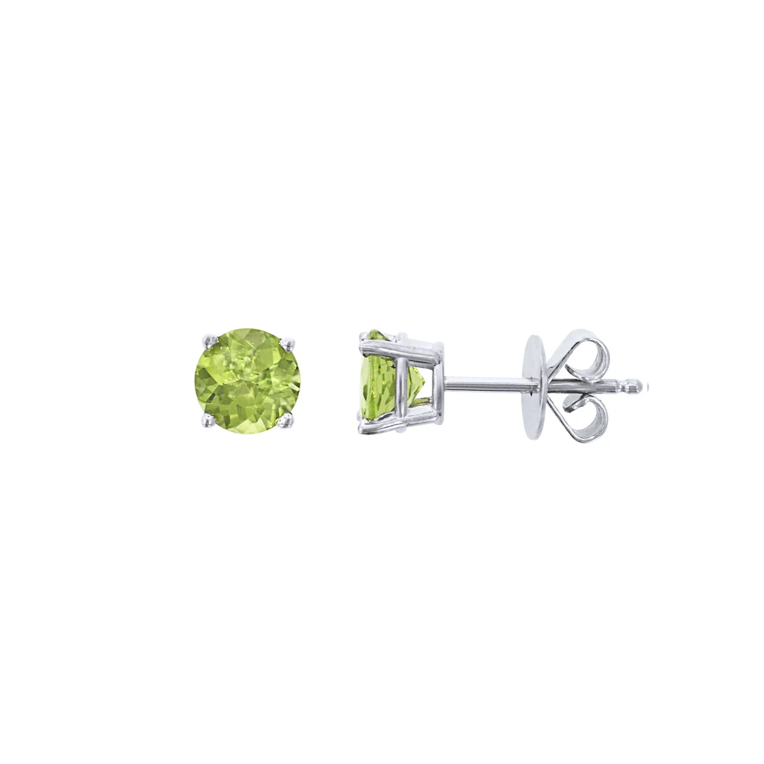 14K Peridot Solitaire Stud Earrings - 1.12ctw - Image 2