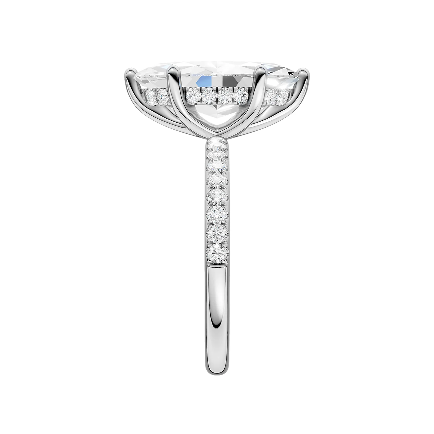 14K 3.40 CTW Lab Grown Diamond Engagement Ring - Image 3