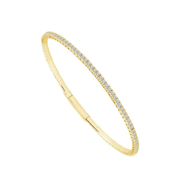 14K and Titanium Wire Diamond Bangle Bracelet