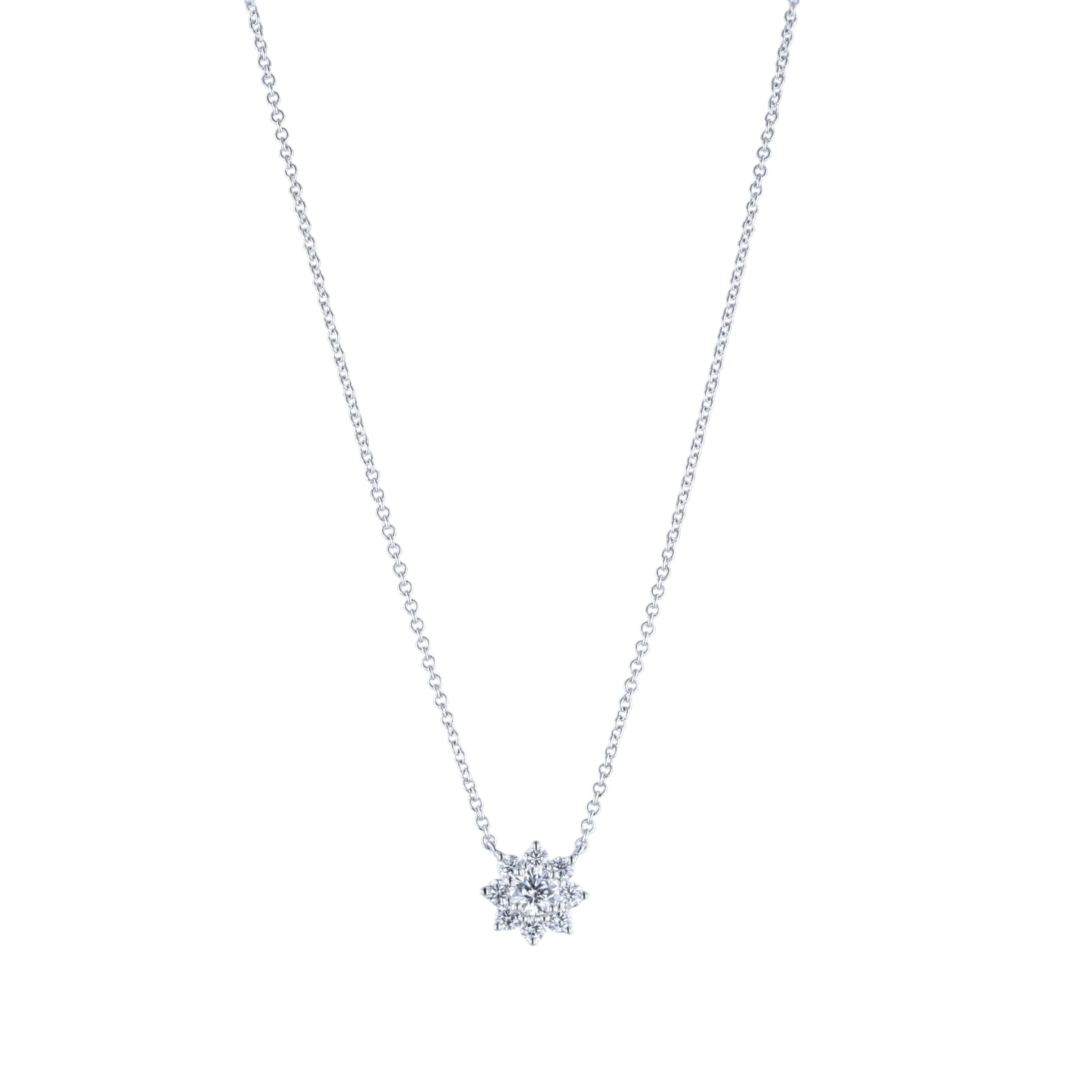 14K Diamond Halo Necklace - Image 2