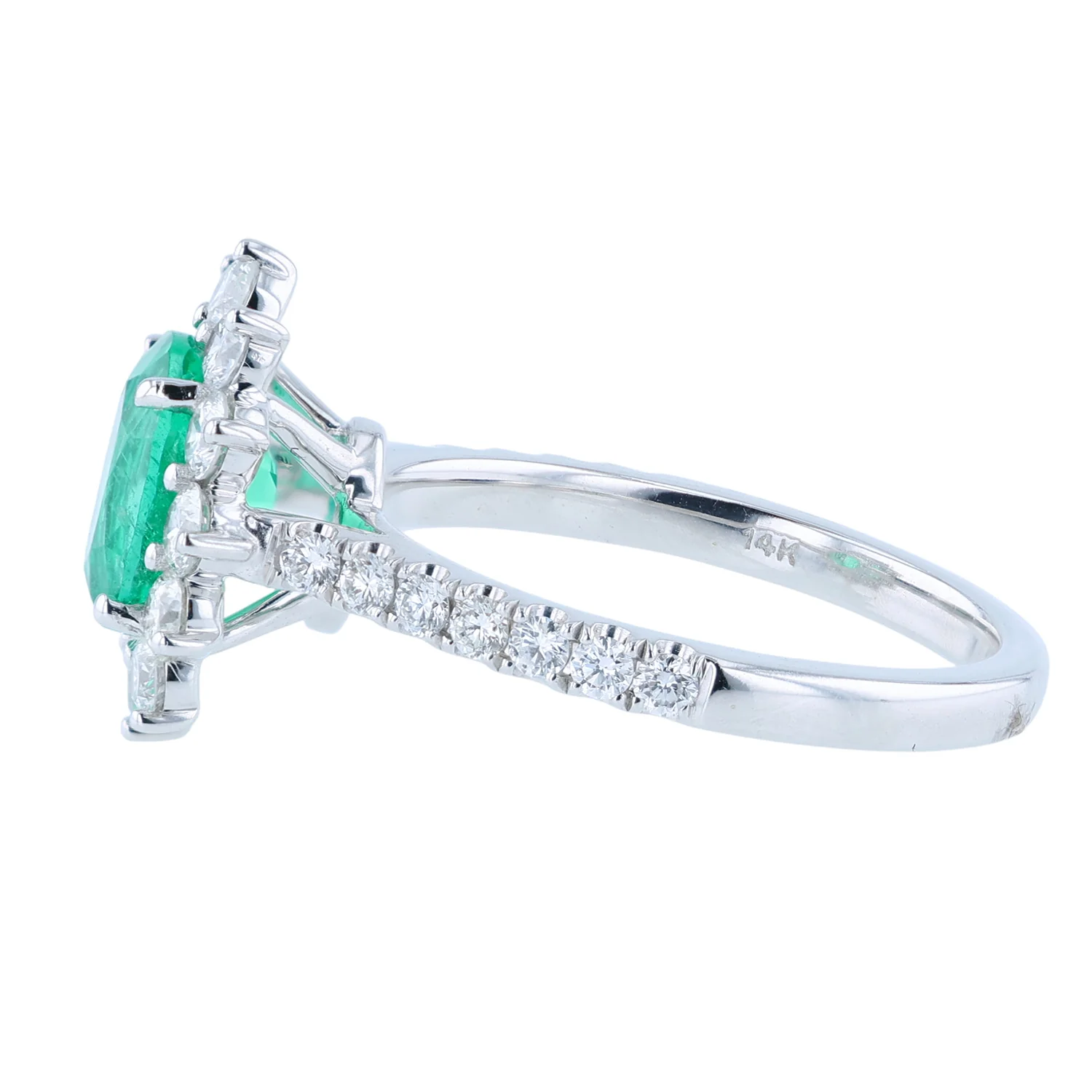 14K 1.34ct Emerald and Diamond Ring - Image 2