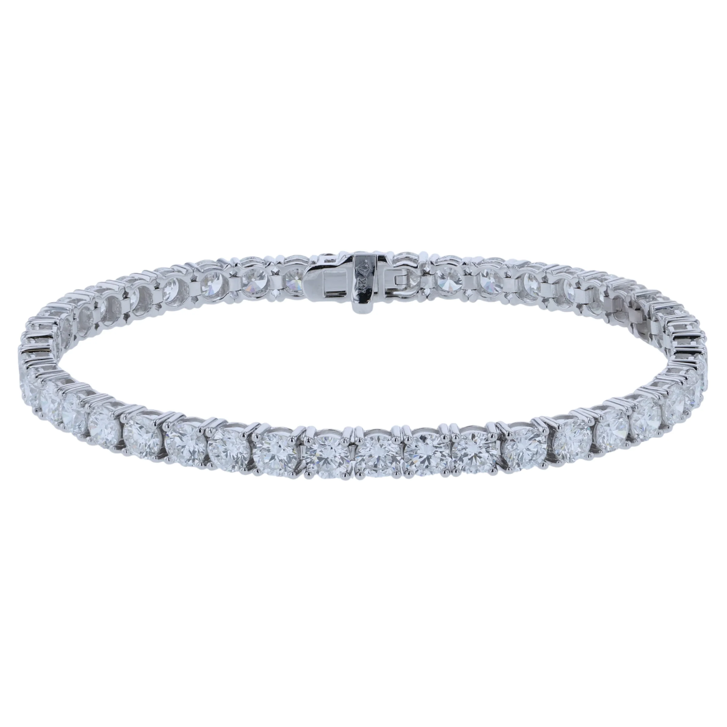 14K Lab Grown Diamond Tennis Bracelet - 10.34ctw