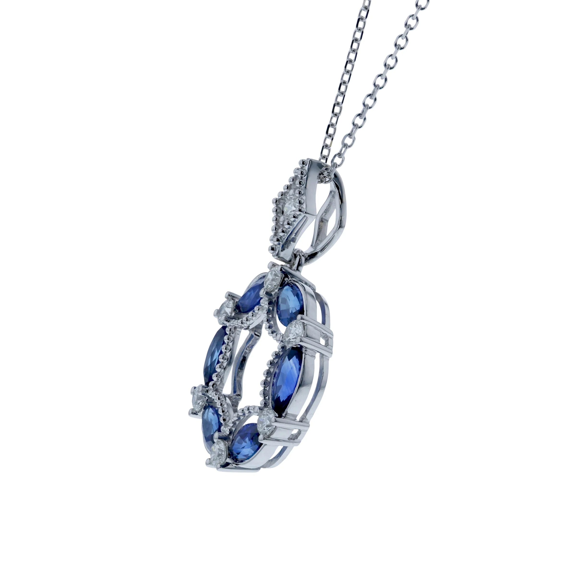 14K Sapphire and Diamond Pendant - Image 2
