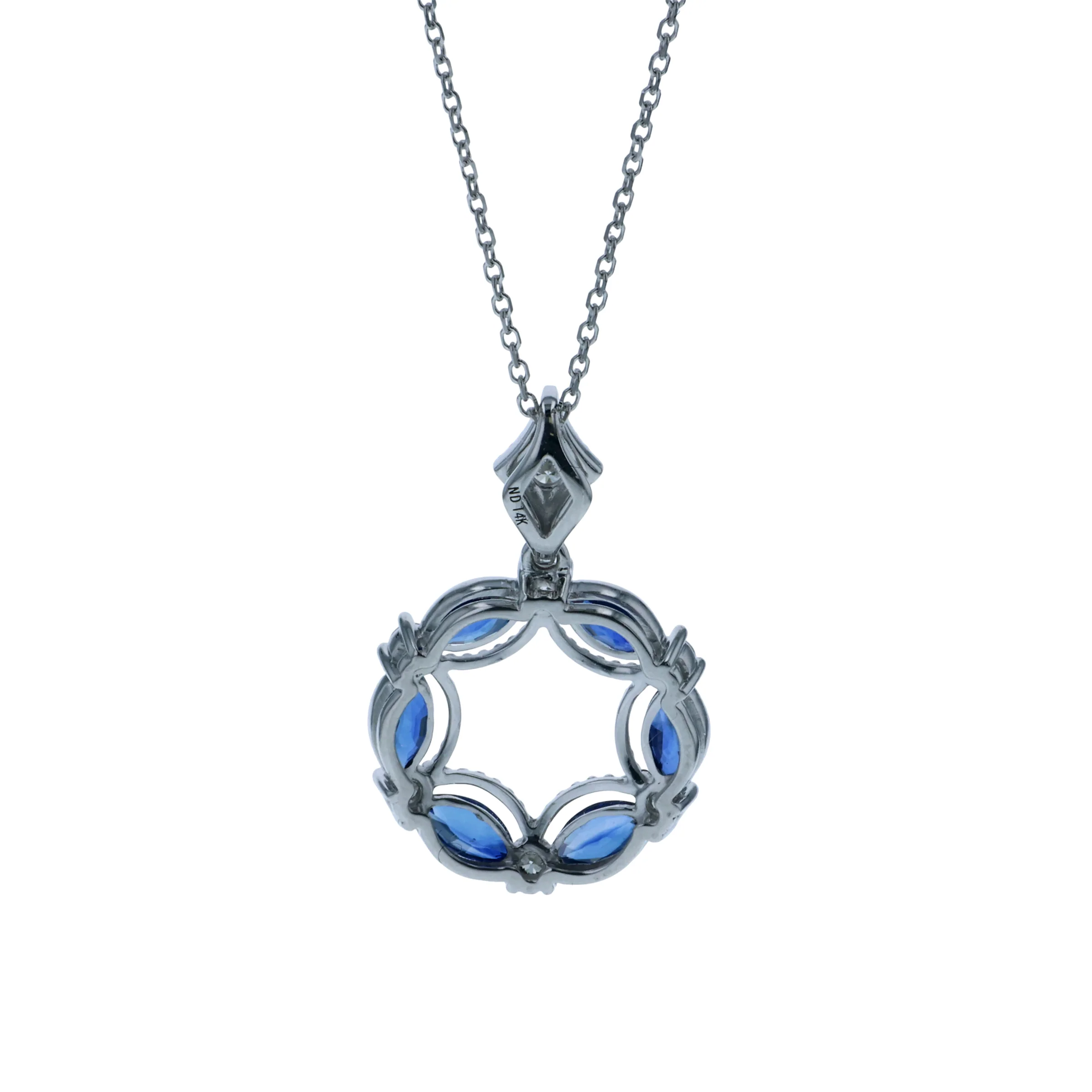 14K Sapphire and Diamond Pendant - Image 3