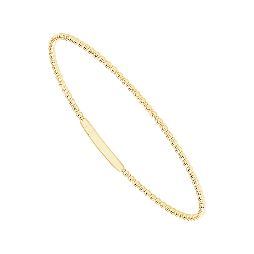 14K & Titanium Wire Tracer Flexi Bangle Bracelet