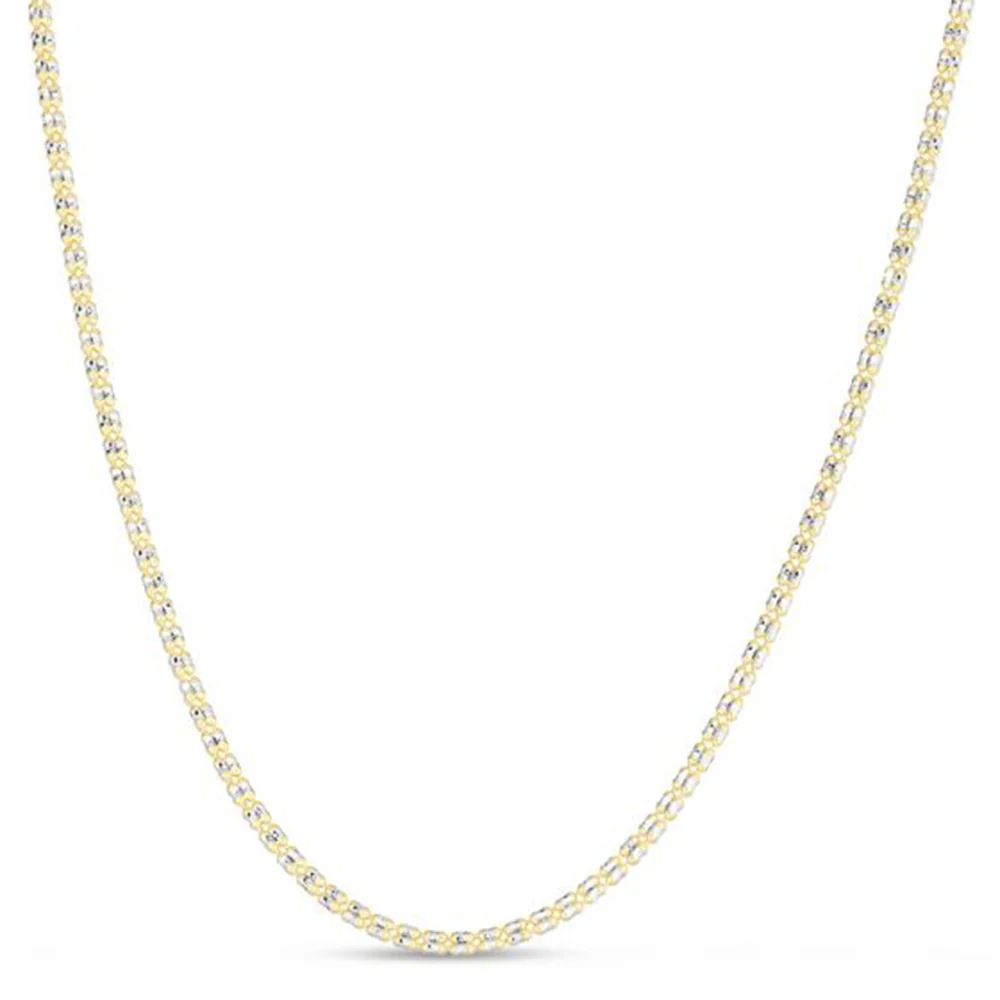 14K Two-Tone Fancy Ice 18 Inch Chain - Image 2