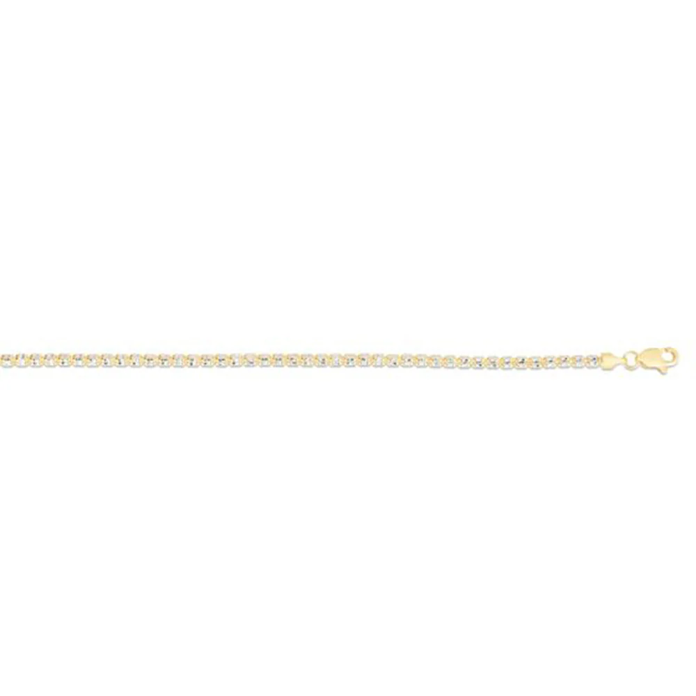 14K Two-Tone Fancy Ice 18 Inch Chain - Image 3