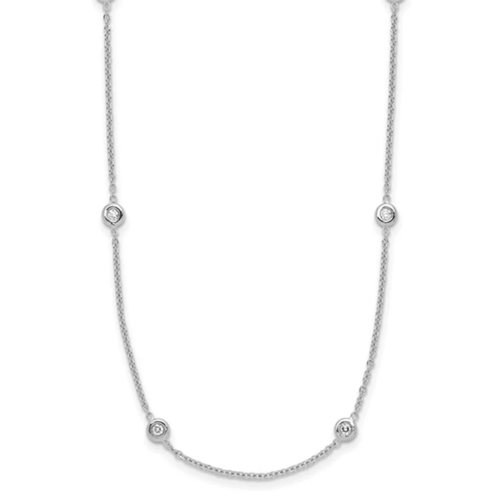 14K White Gold 0.30 CTW Diamond DBY Necklace - Image 3