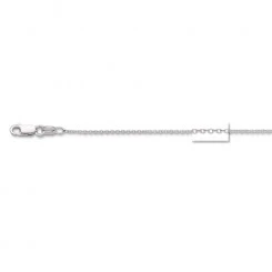 14K White Gold 0.7MM 16 Inch Round Cable Chain