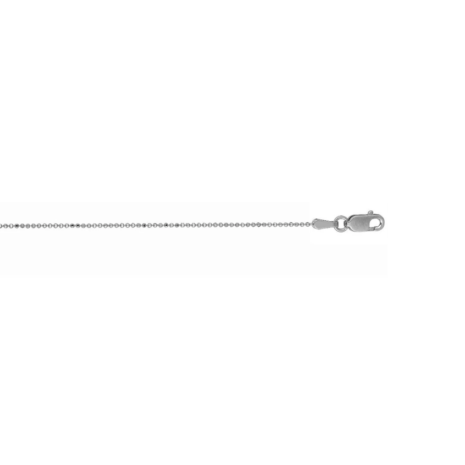 14K White Gold 1.00MM Bead 20 Inch Chain