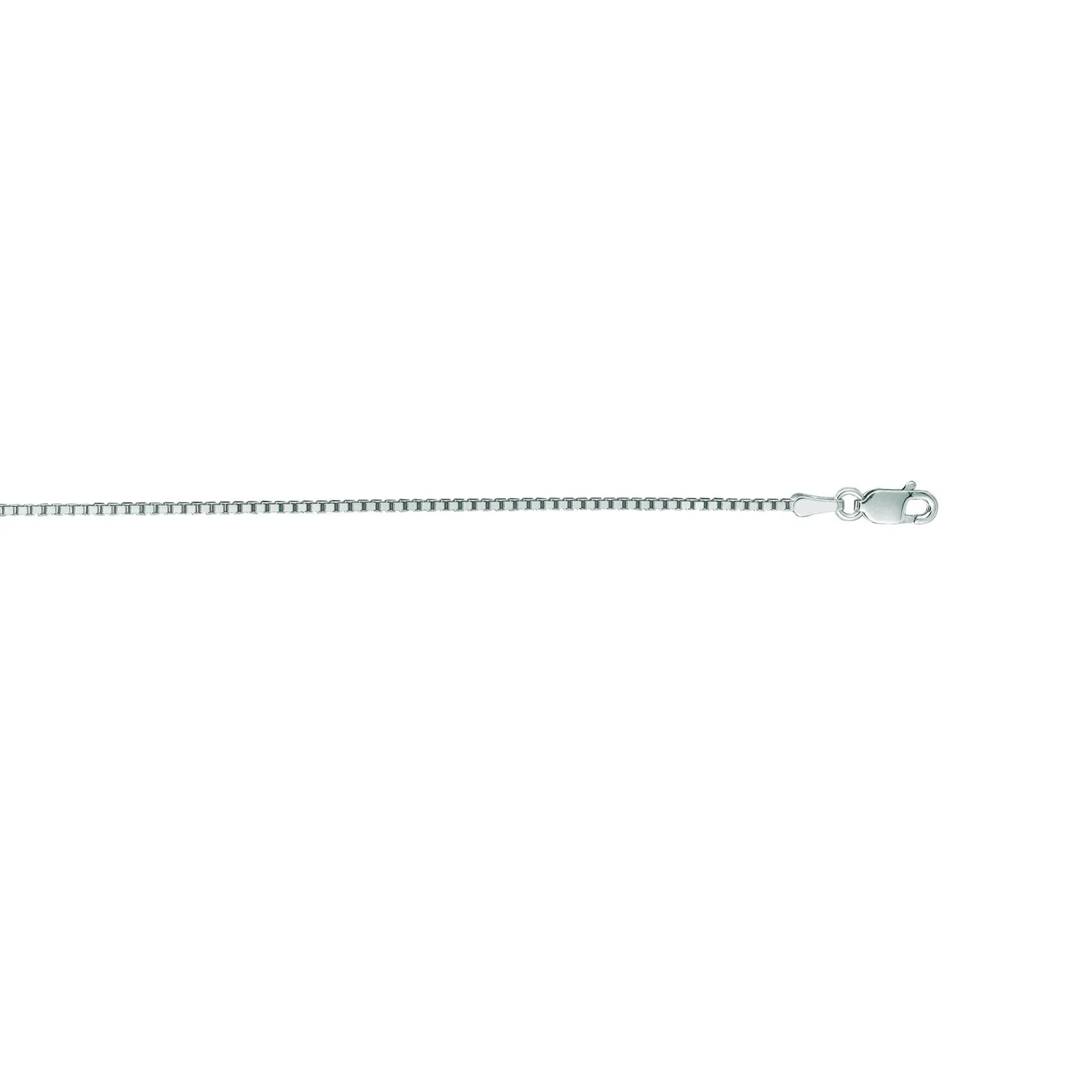 14K White Gold 1.1MM Classic Box 20 Inch Chain