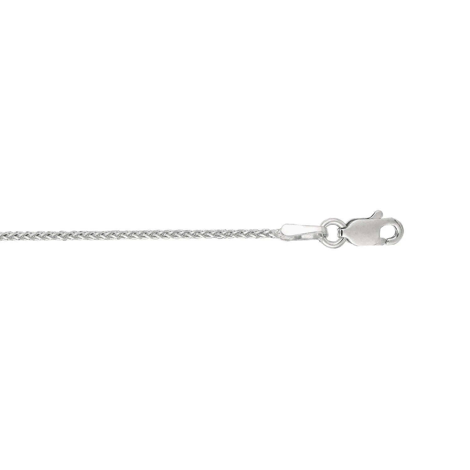 14K White Gold Round Wheat Chain