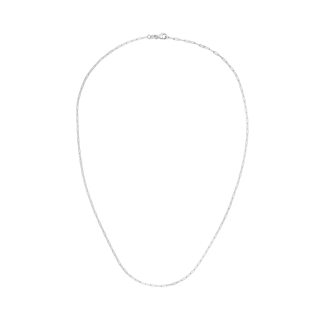 14K White Gold 1.50MM 18 Inch Paperclip Chain - Image 2