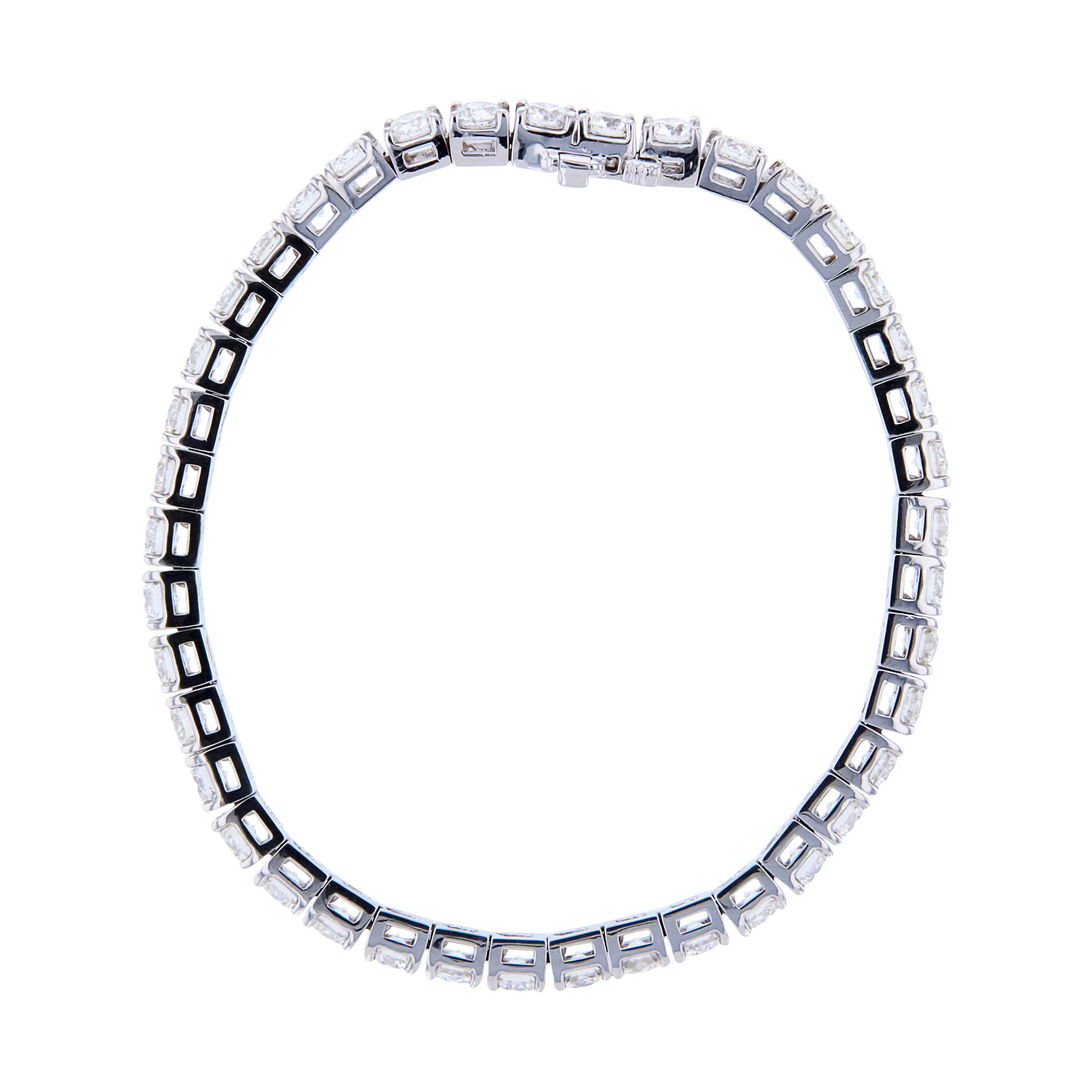 14K White Gold 10.30 CTW Diamond Tennis Bracelet - Image 2