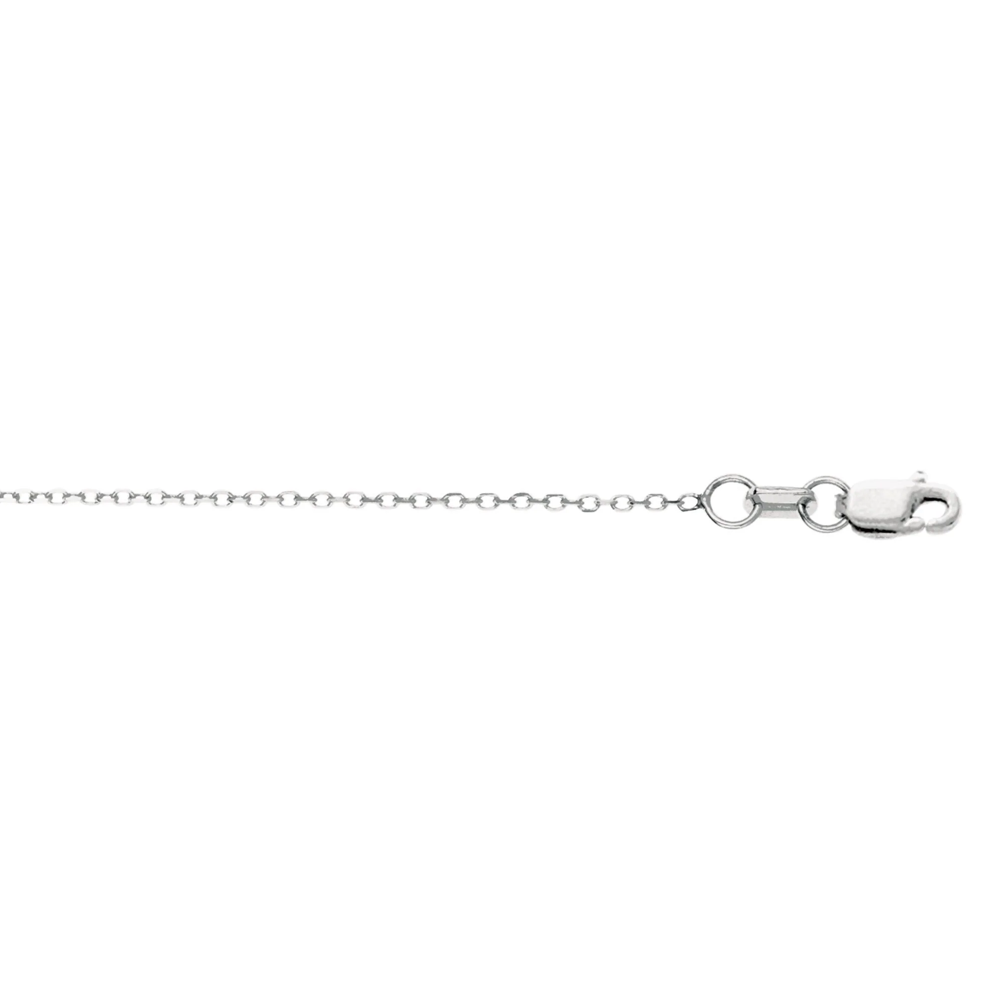 14K White Gold .8MM 18 Inch Diamond Cut Cable Chain