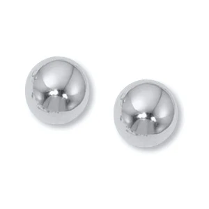 14K White Gold 8MM Ball Earrings