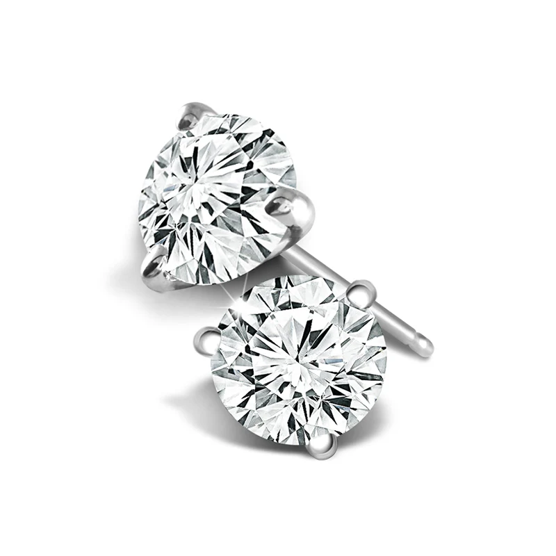 14K White Gold Approx 1/2 CTW Lab Grown Diamond Stud Earrings