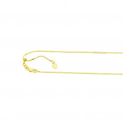 14K Yellow Gold 0.85MM 22 Inch Adjustable Box Chain