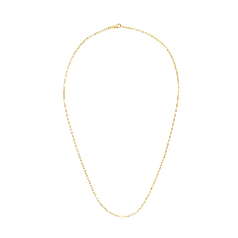 14K Yellow Gold 1.50MM 24 Inch Paperclip Chain - Image 2