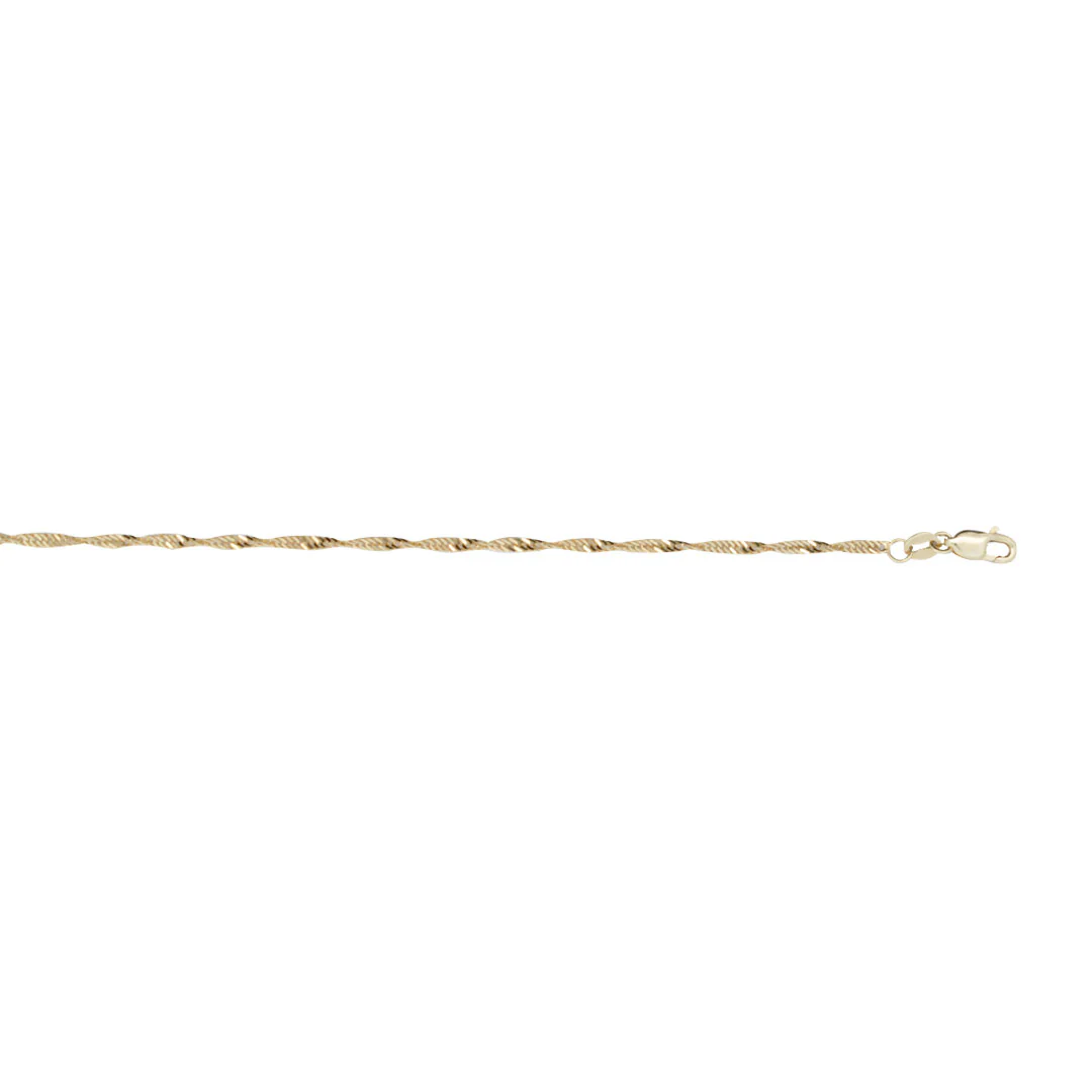 14K Yellow Gold 16 Inch Singapore Chain