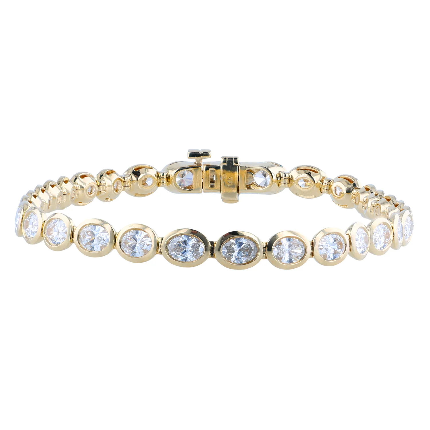 14K Yellow Gold Diamond Tennis Bracelet - 5.35ctw