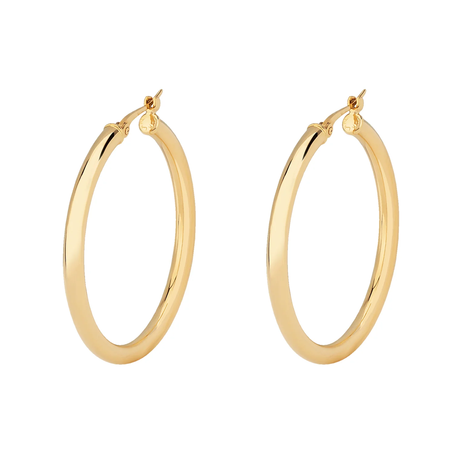 14K Yellow Gold Hoop Earrings - 25mm x 2.5mm
