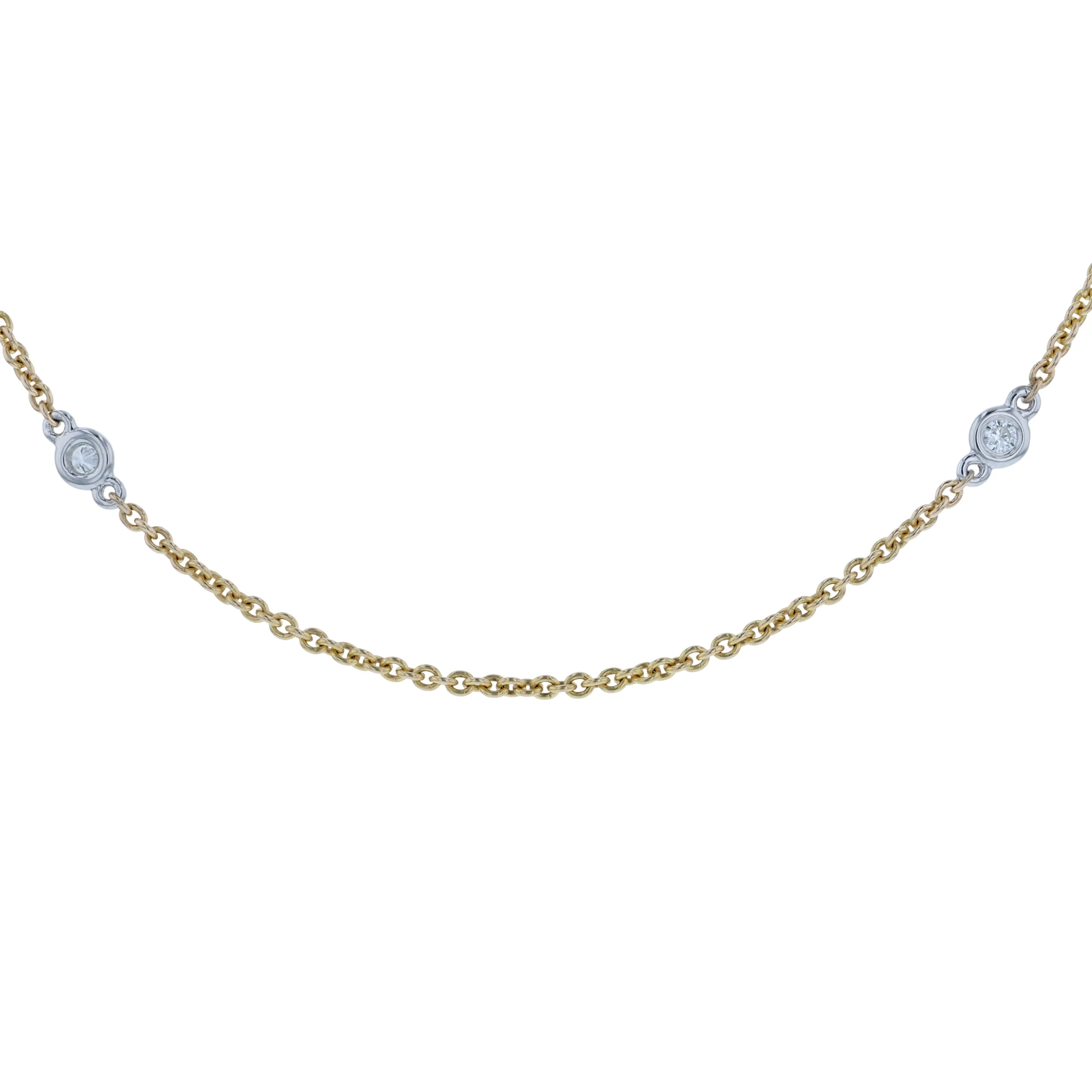 14K Two-Tone Diamonds by the Yard Necklace - 0.20ctw - Image 2
