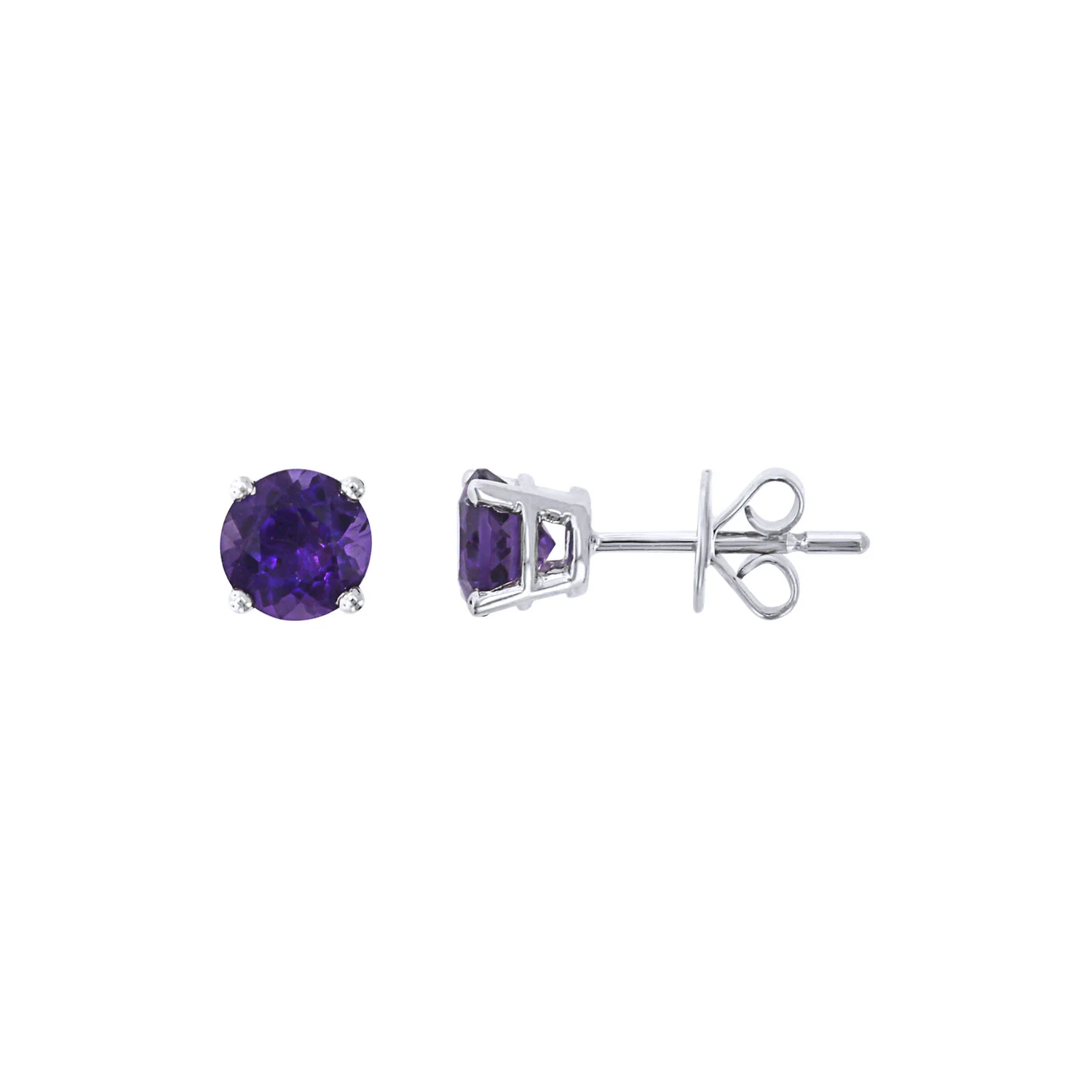 14K Amethyst Stud Earrings - 0.50ctw - Image 2