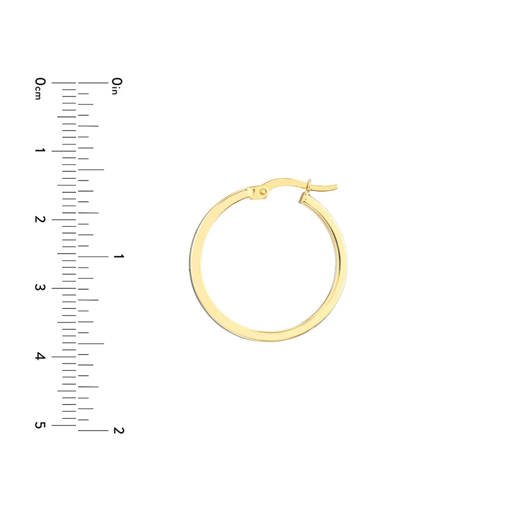 14K Yellow Gold Large Black Enamel Round Hoops - Image 4