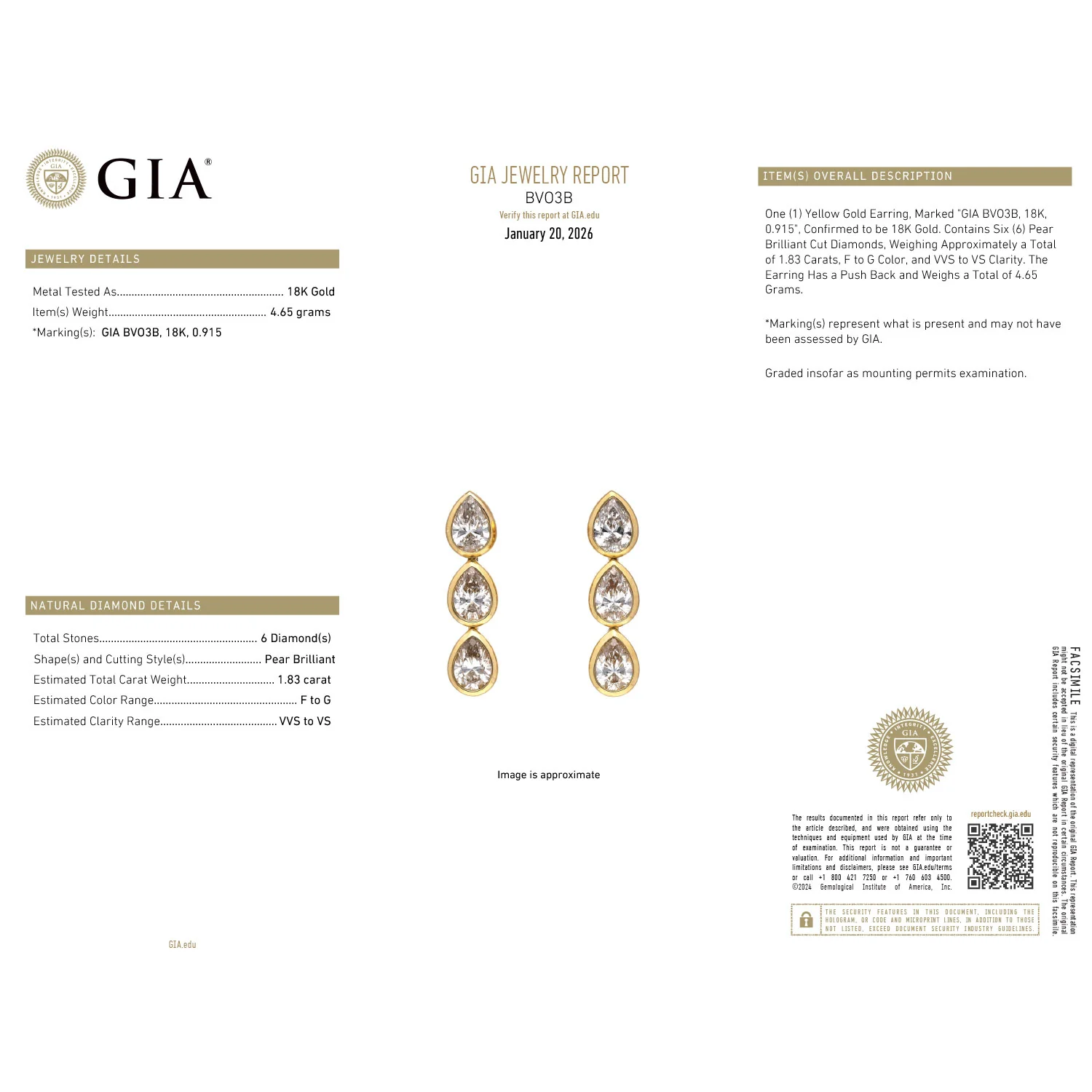 18K Diamond Drop Earrings - Image 2
