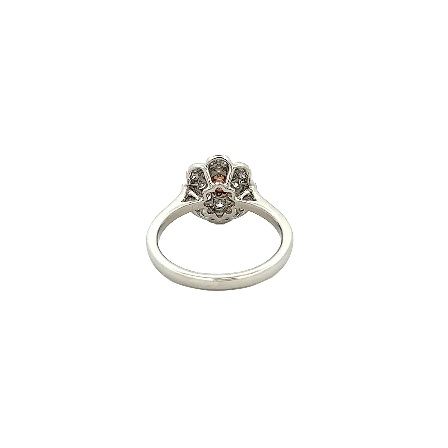 18K Two-Tone 0.21 Carat Natural Purplish Pink and 0.69 CTW Diamond Double Halo Ring - Image 3