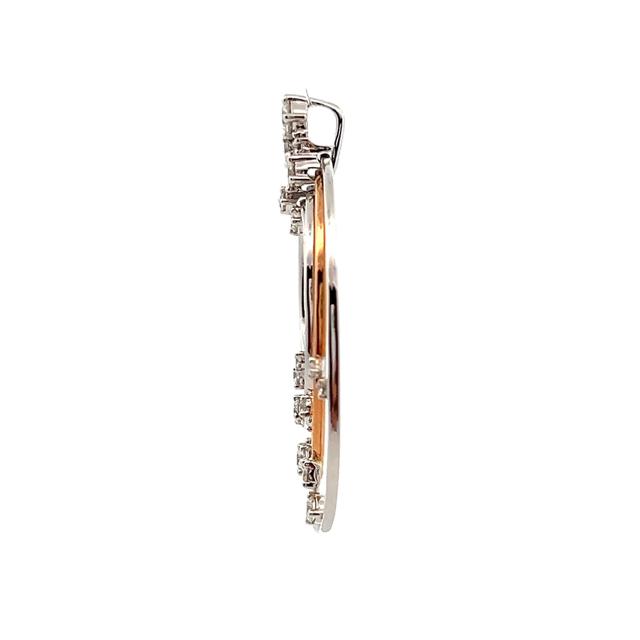18K Two-Tone Diamond Pendant - Image 2