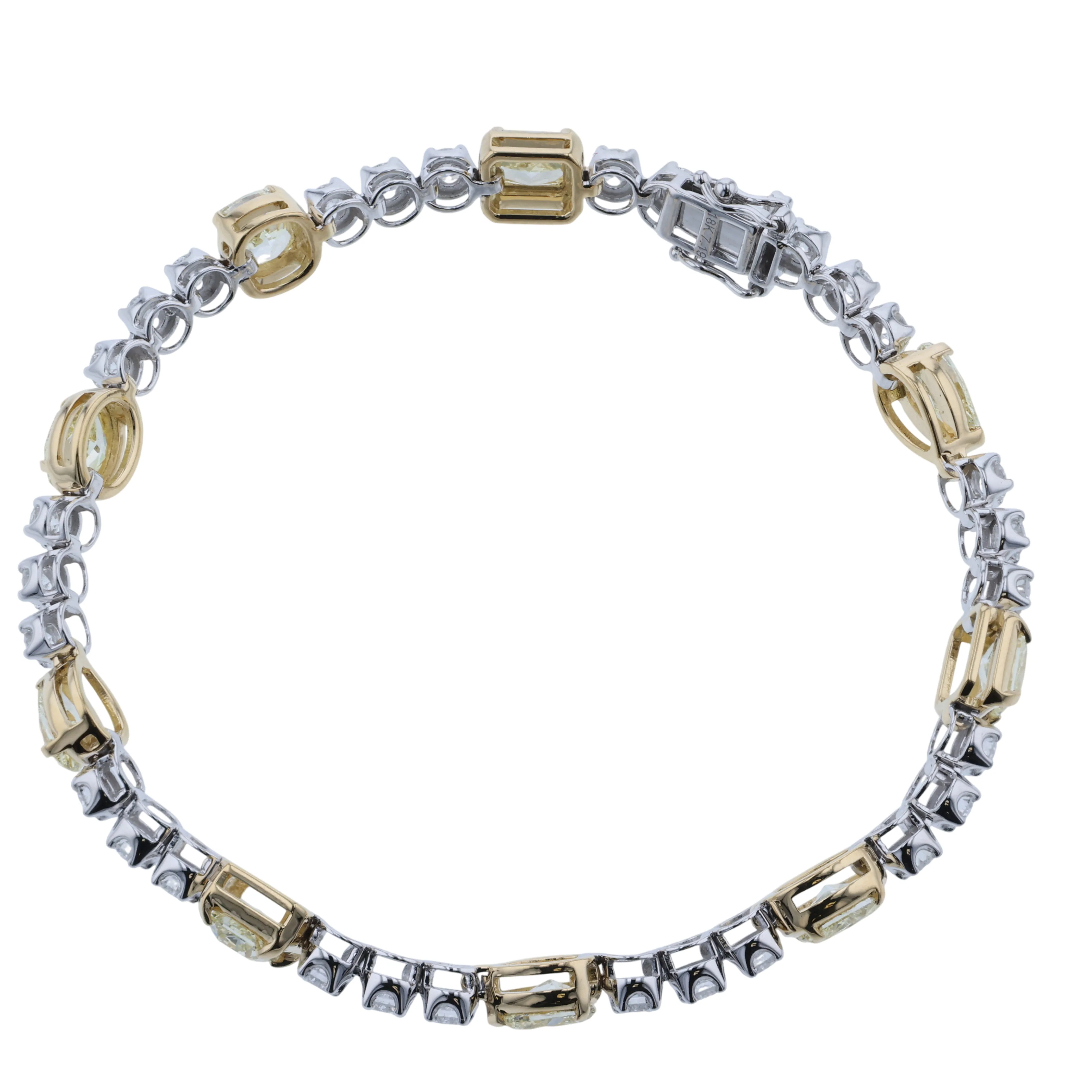 18K Two-Tone Diamond Tennis Bracelet - Image 2
