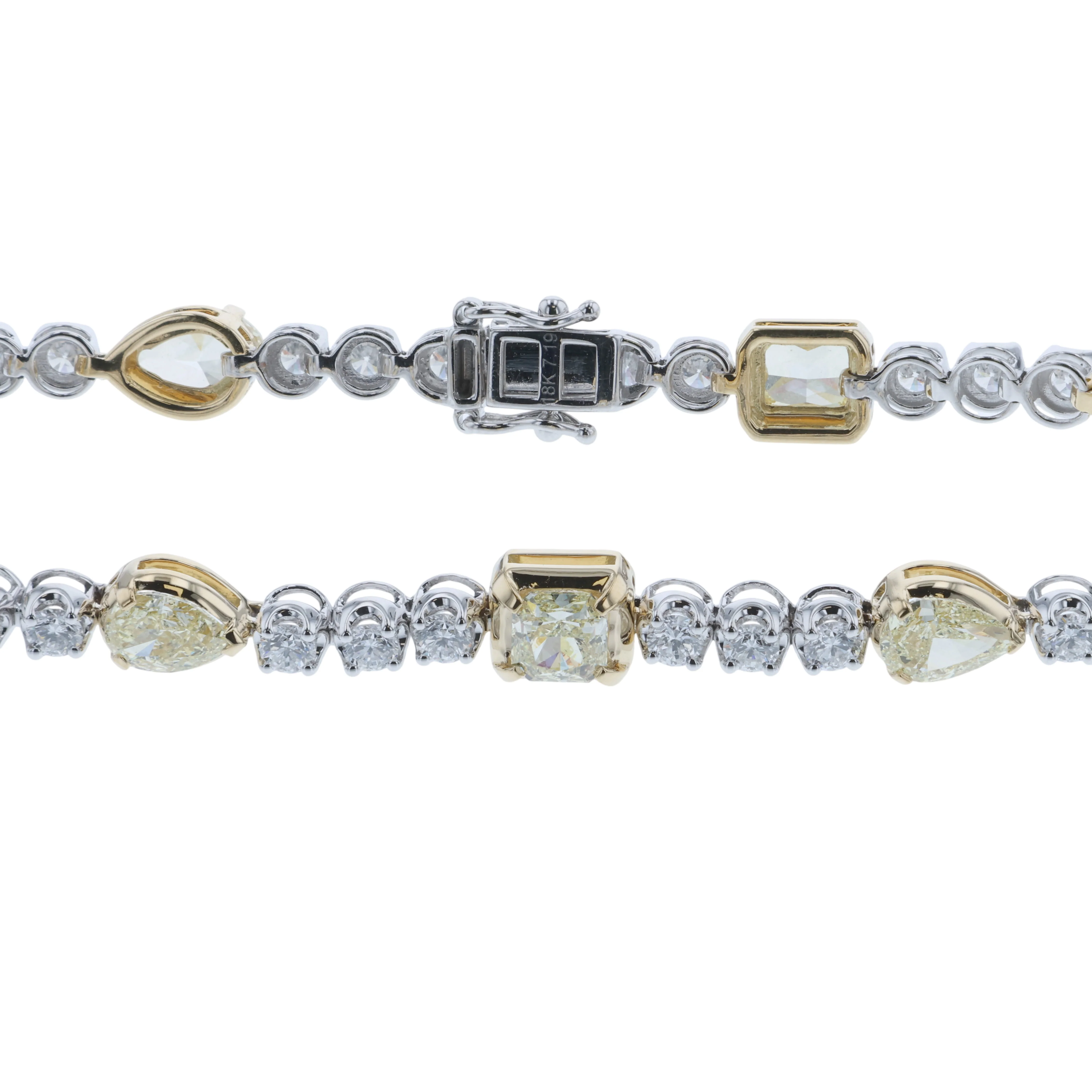 18K Two-Tone Diamond Tennis Bracelet - Image 3