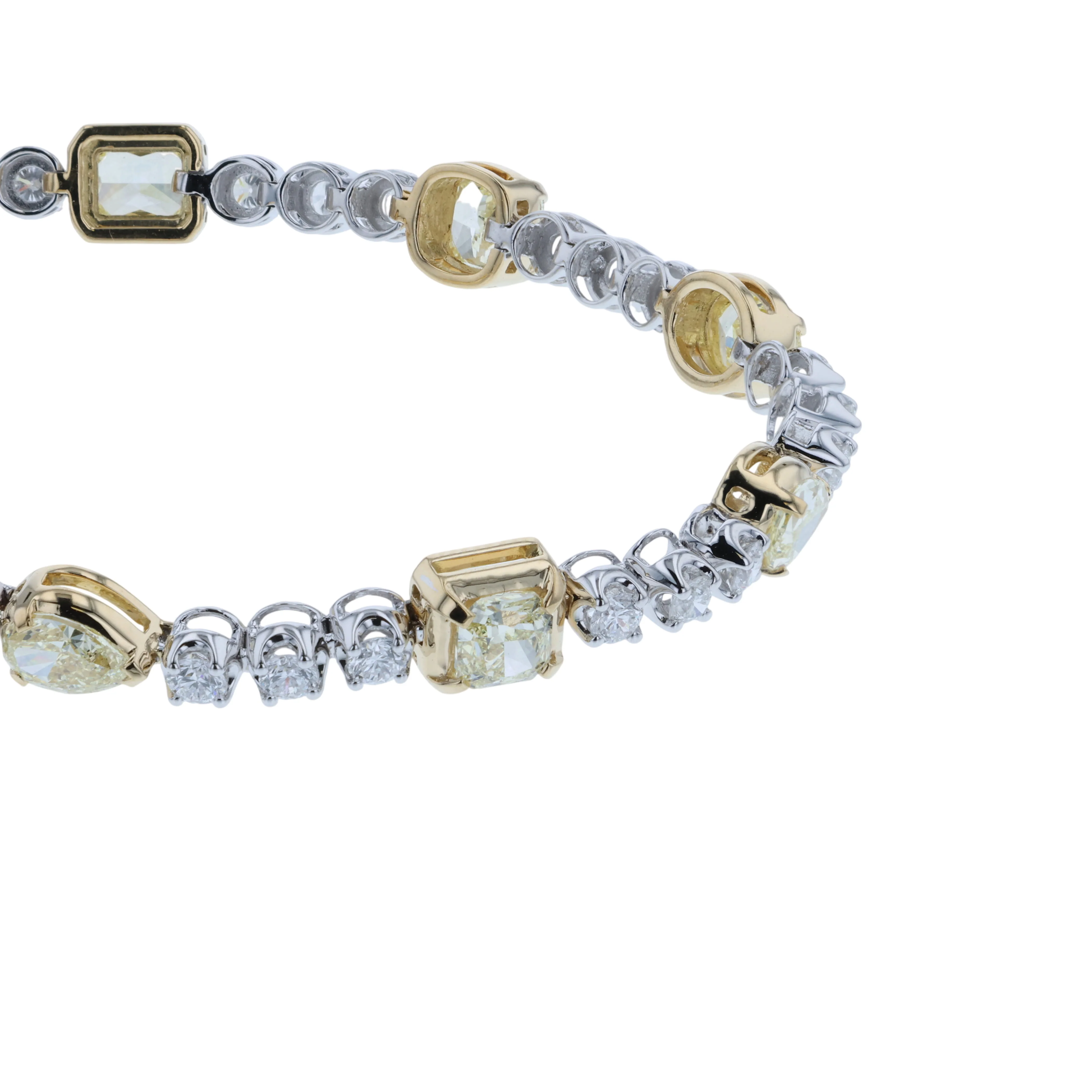 18K Two-Tone Diamond Tennis Bracelet - Image 4