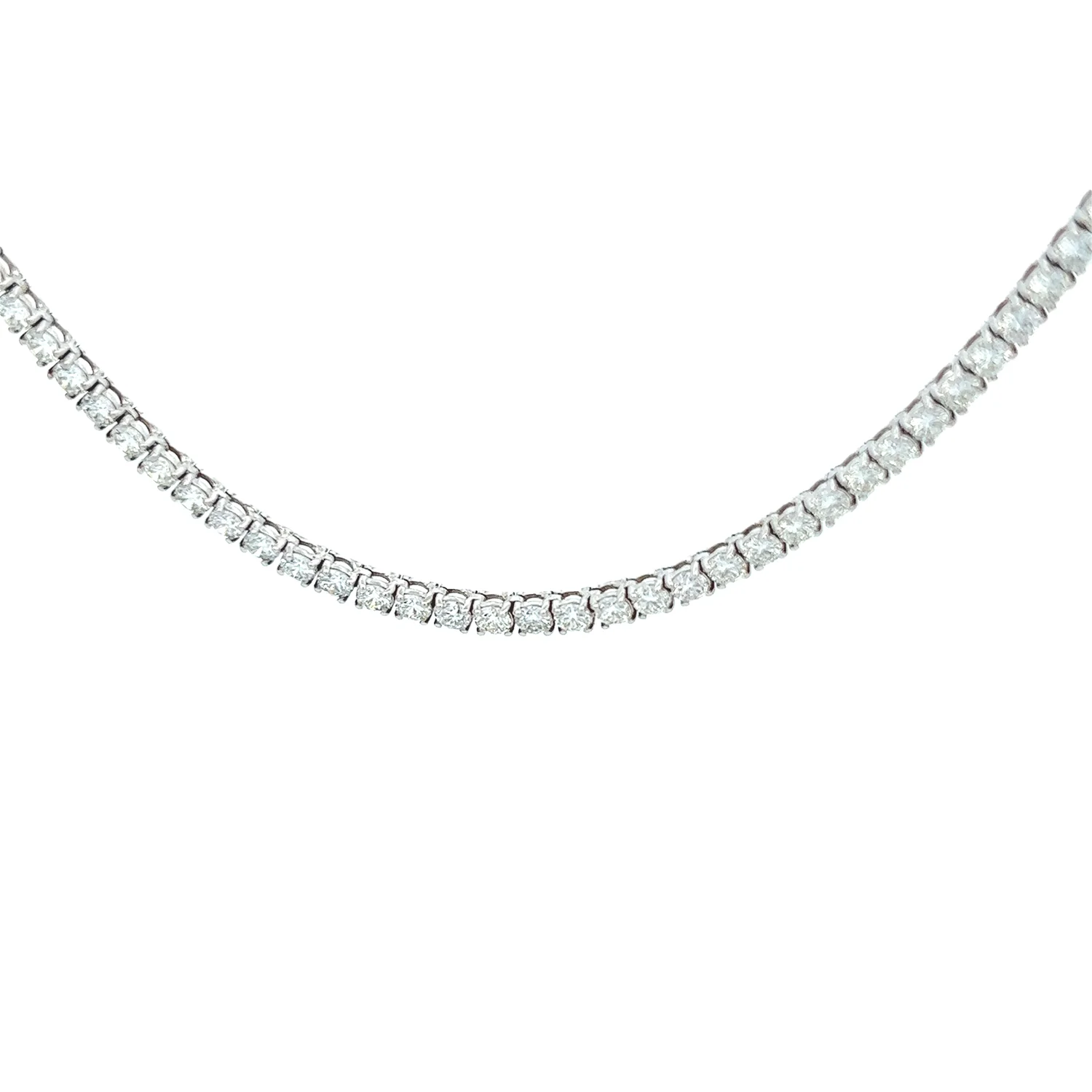 18K White Gold 11.54 CTW Diamond Tennis Necklace - Image 2